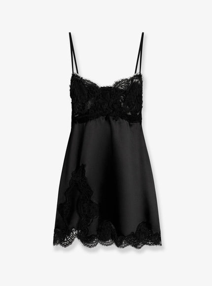 Dolce & Gabbana Silk Petticoat Dress Nero