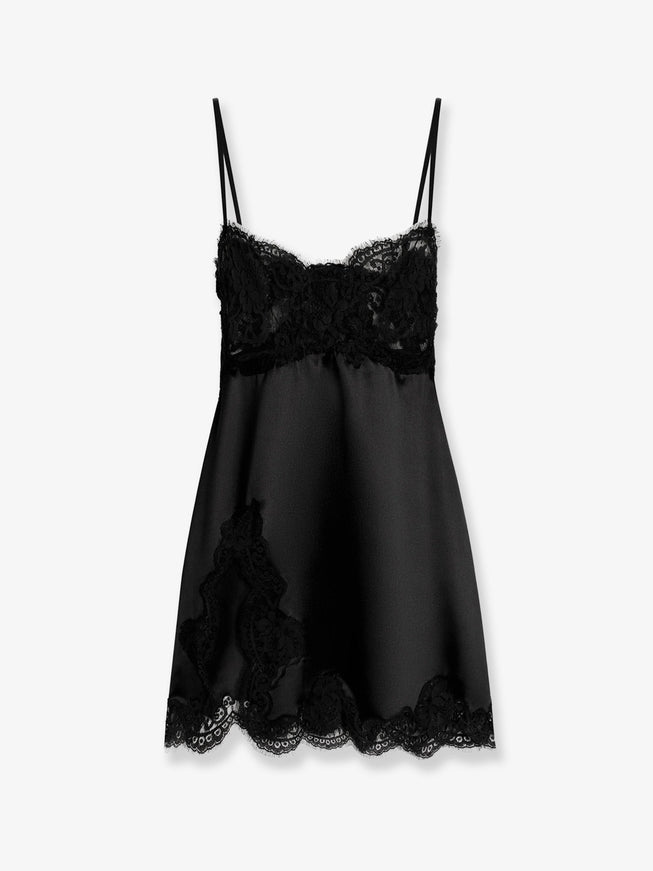 Dolce & Gabbana Silk Petticoat Dress Nero