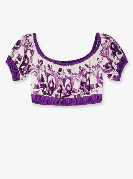 Dolce & Gabbana Cotton Top With Maiolica Print