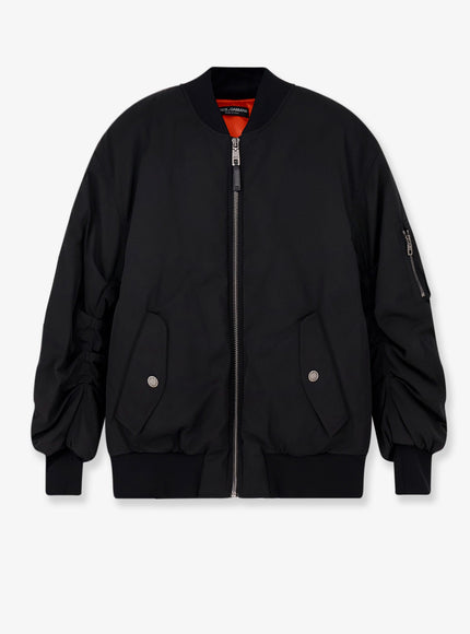 Dolce & Gabbana Nylon Jacket With Wrinkled Effect Nero