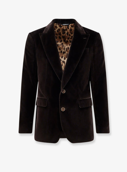 Dolce & Gabbana Velvet Blazer Marrone