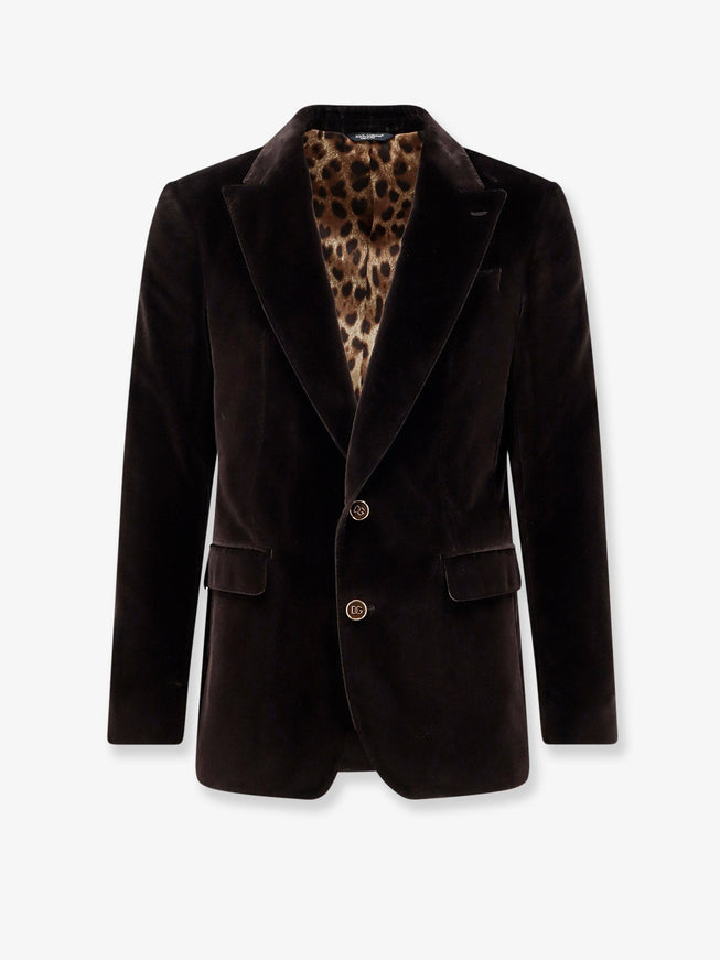 Dolce & Gabbana Velvet Blazer Marrone