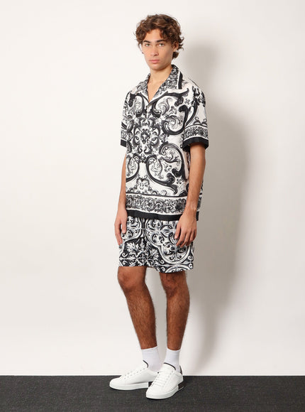 Dolce & Gabbana Silk Shirt With Maiolica Print
