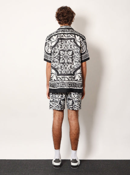 Dolce & Gabbana Silk Shirt With Maiolica Print