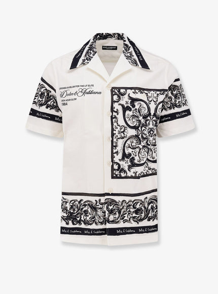 Dolce & Gabbana Silk Shirt With Maiolica Print 38 Maiolica 3L Nero