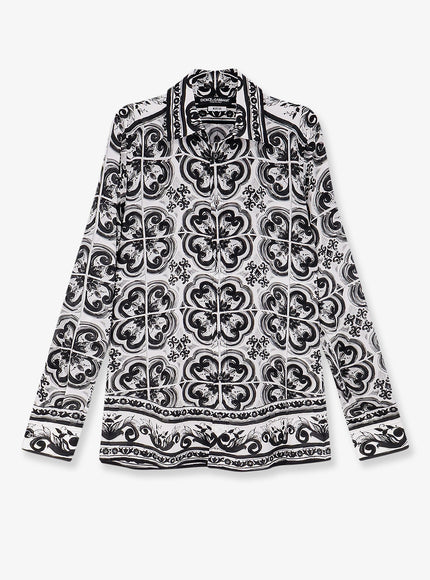Dolce & Gabbana Private Wardrobe Silk Shirt Maiolica 3 Nero