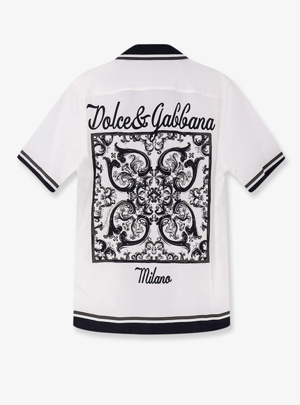 Dolce & Gabbana Cotton Shirt With Maxi Maiolica Print On The Back