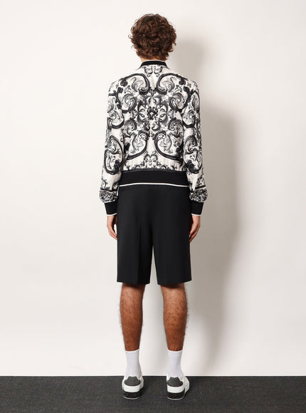 Dolce & Gabbana Silk Jacket With Maiolica Print