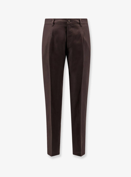 Dolce & Gabbana Linen Trousers Marrone