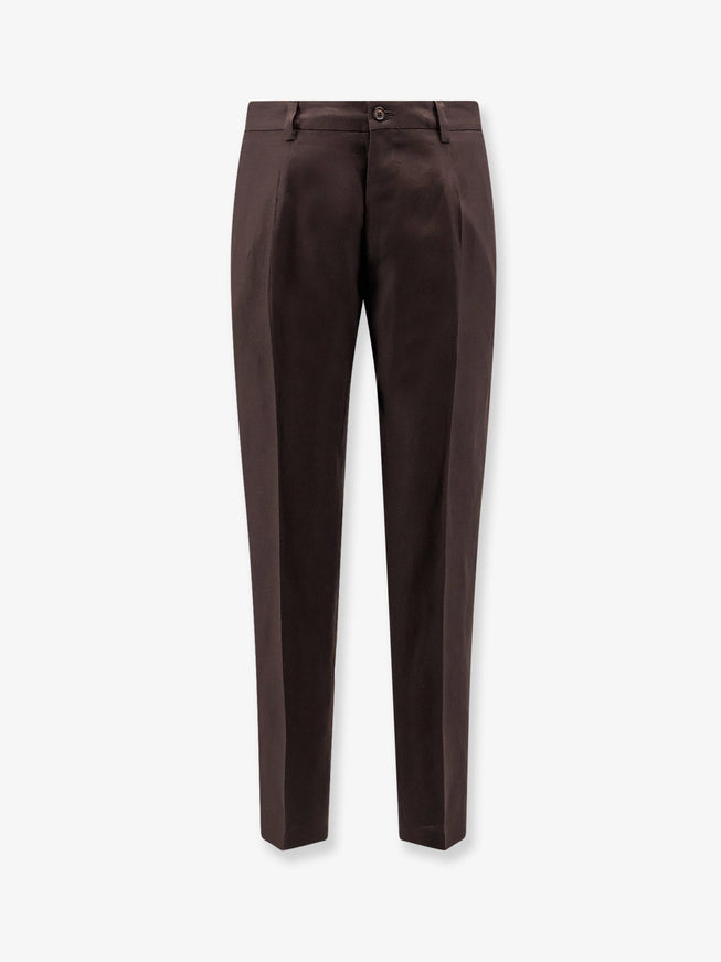 Dolce & Gabbana Linen Trousers Marrone