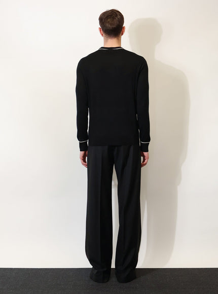 Dolce & Gabbana Virgin Wool Sweater With Embroidered Dg Logo