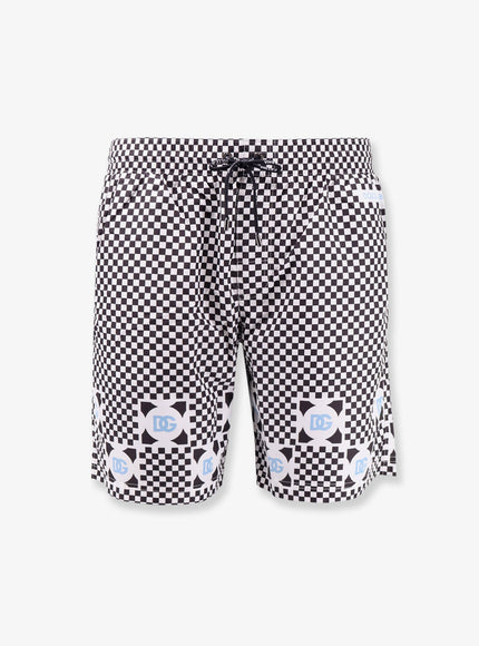 Dolce & Gabbana Swim Trunks With Pochette Dg Celeste F.damier