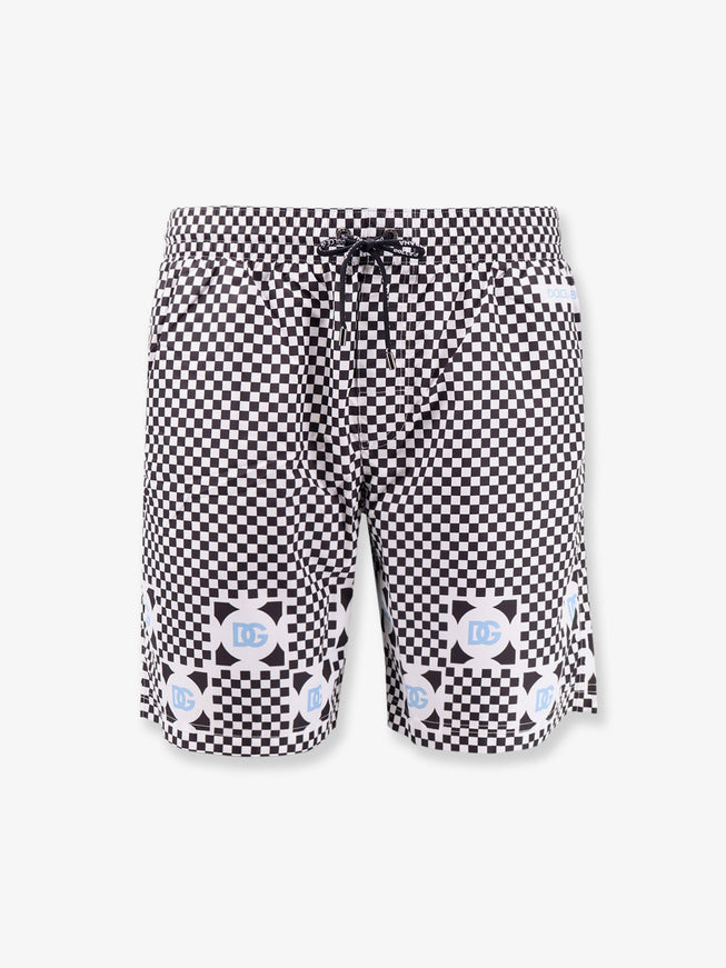 Dolce & Gabbana Swim Trunks With Pochette Dg Celeste F.damier