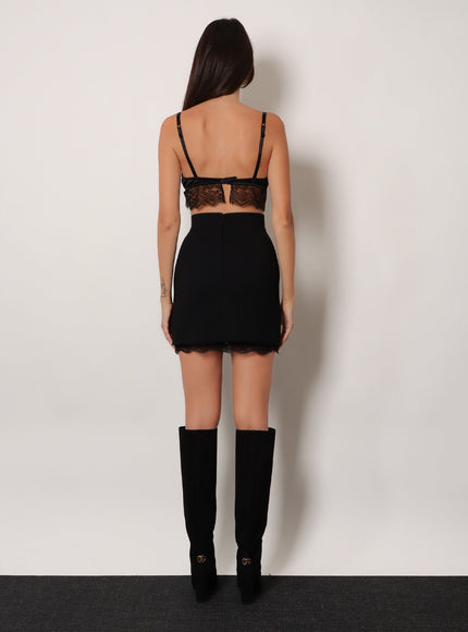 Dolce & Gabbana Silk Bra With Lace Inserts