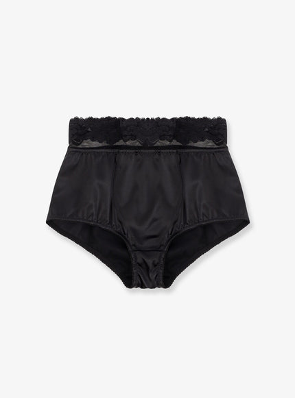 Dolce & Gabbana Silk Coulotte With Lace Inserts Nero