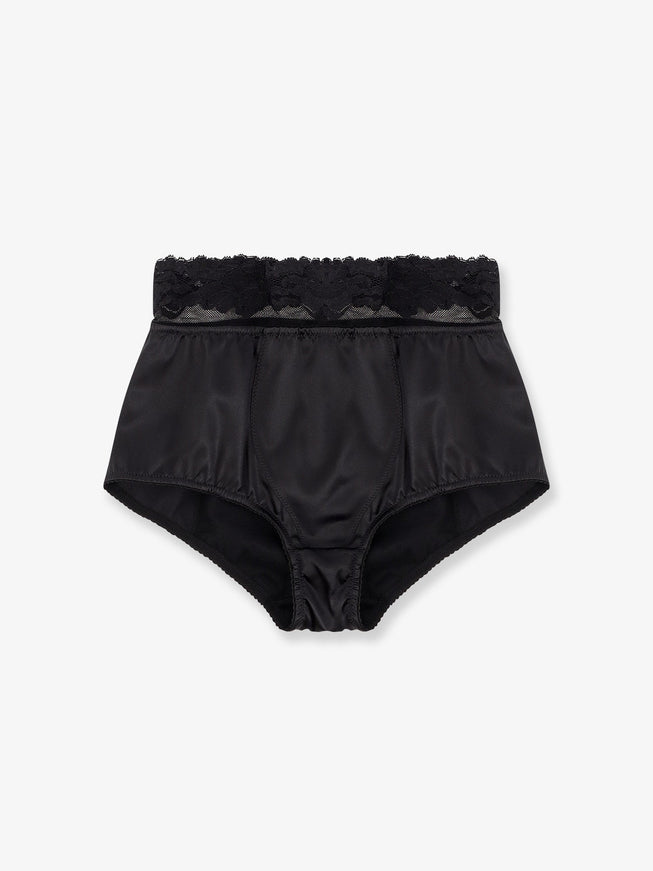 Dolce & Gabbana Silk Coulotte With Lace Inserts Nero