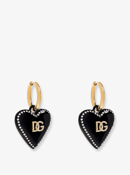 Dolce & Gabbana Metal Earrings With Rhinestones Uni Nero Oro