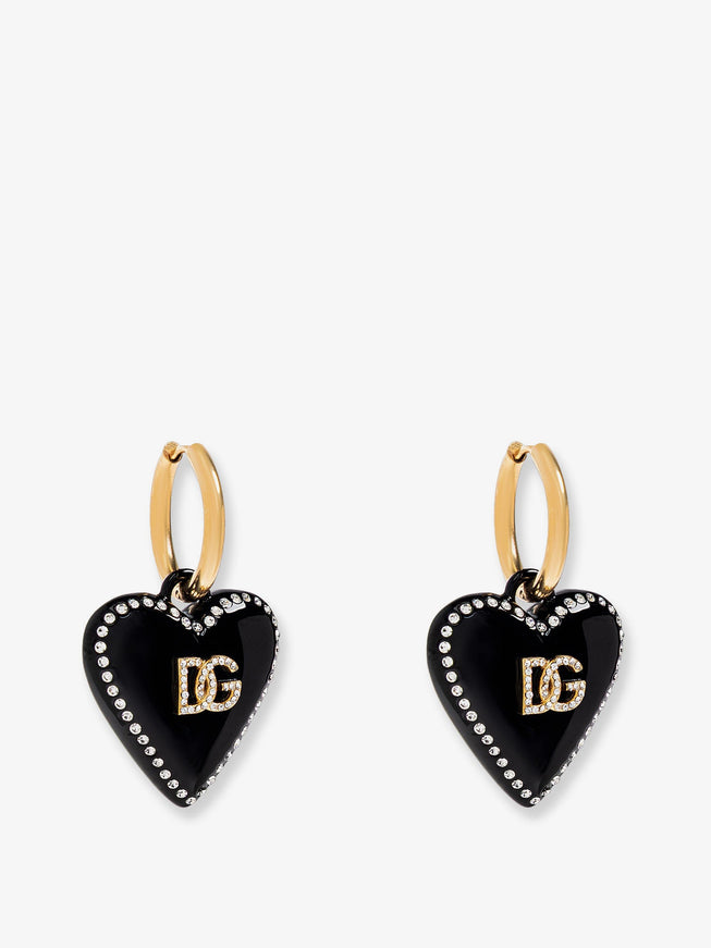 Dolce & Gabbana Metal Earrings With Rhinestones Uni Nero Oro