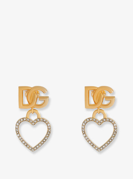 Dolce & Gabbana Meatl Earrings With Rhinestones Uni Oro