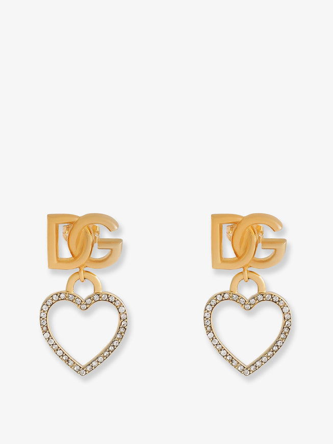 Dolce & Gabbana Meatl Earrings With Rhinestones Uni Oro
