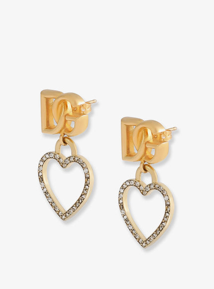 Dolce & Gabbana Meatl Earrings With Rhinestones