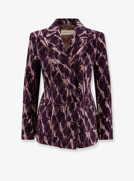 Dries Van Noten Beaura Corduroy Blazer Burgundy