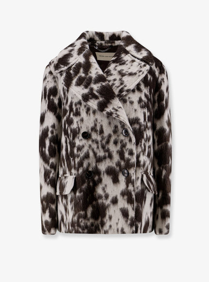 Dries Van Noten Vafel Wool And Alpaca Coat Brown