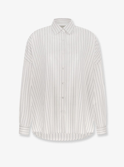 Dries Van Noten Striped Cotton Shirt Navy