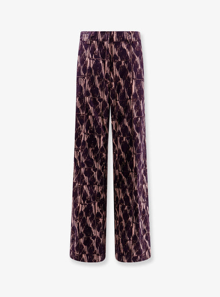 Dries Van Noten Paxy Corduroy Trousers Burgundy