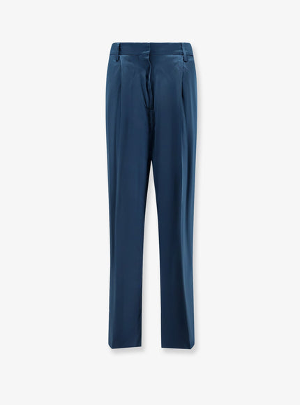 Dries Van Noten Portias Satin Trousers Petrol