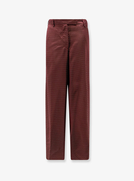 Dries Van Noten Penn Viscose Trousers Burgundy