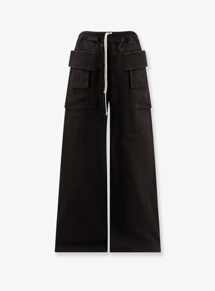 Drkshdw Creatch Wide Cargo Drawstring Cotton Trousers Black