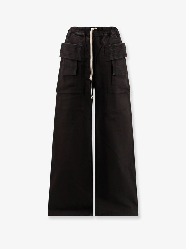 Drkshdw Creatch Wide Cargo Drawstring Cotton Trousers Black