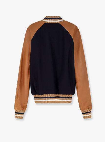 Dsquared2 Wool Jacket With Leather Sleeves