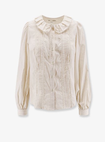 Dunst Vintage Striped Cotton Shirt Beige
