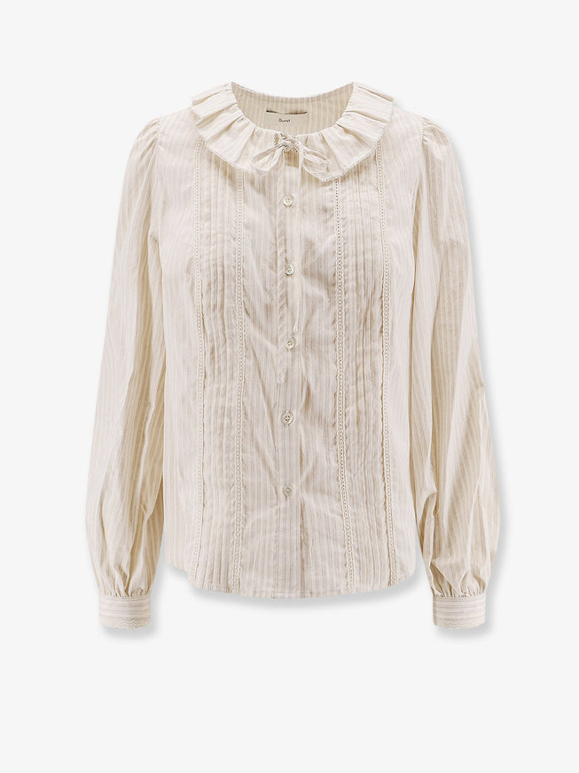 Dunst Vintage Striped Cotton Shirt Beige