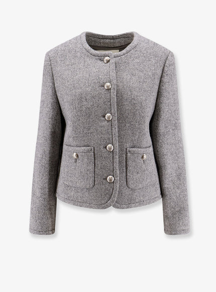 Dunst Mélange Wool And Alpaca Blazer Grigio