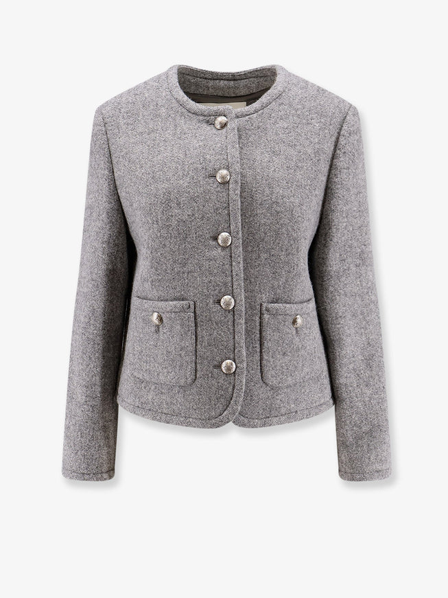 Dunst Mélange Wool And Alpaca Blazer Grigio