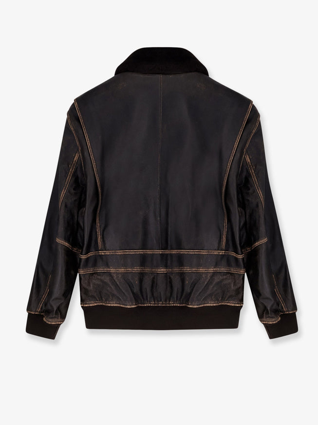 Dunst Leather Jacket With Shearling Collar