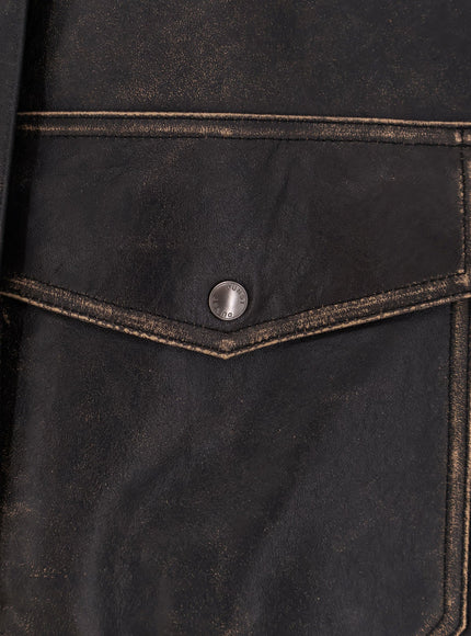 Dunst Leather Jacket With Shearling Collar