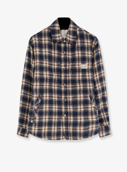 Dunst Madras Pattern Flannel Jacket Blue