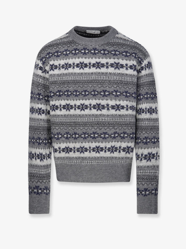 Dunst Fairisle Wool Blend Sweater Grigio