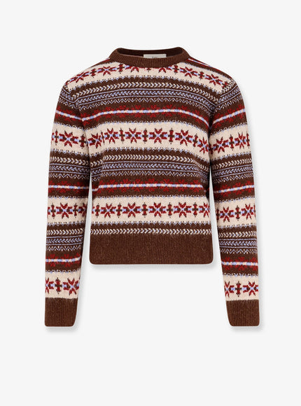 Dunst Fairisle Wool Blend Sweater Marrone