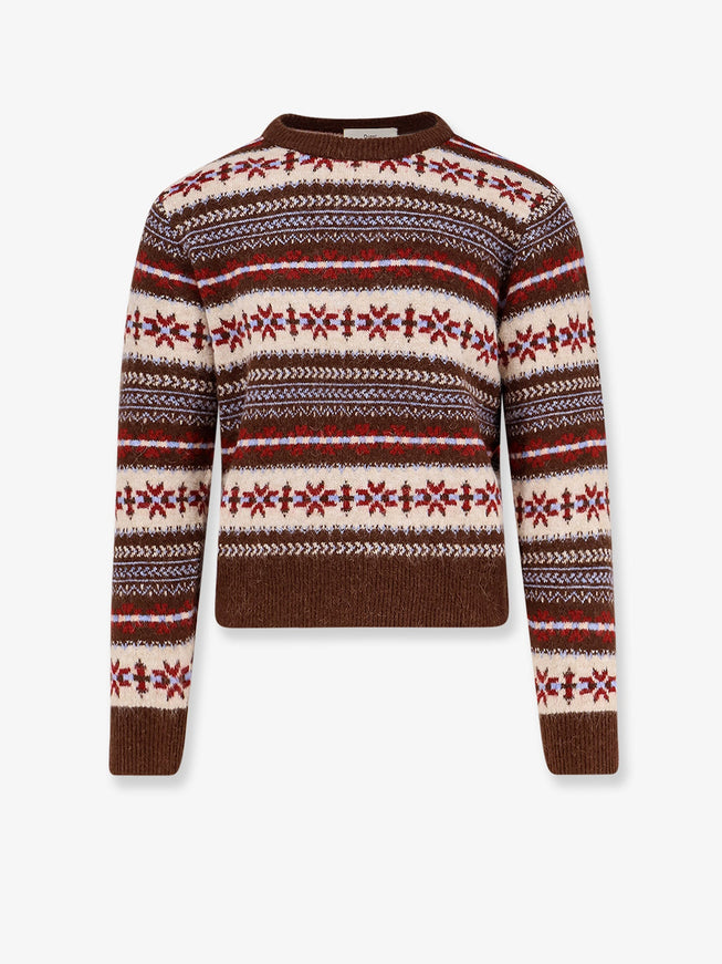 Dunst Fairisle Wool Blend Sweater Marrone