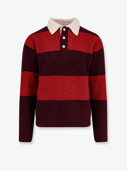 Dunst Unisex Chunky Rugby Wool Blend Sweater Rosso Bordeaux