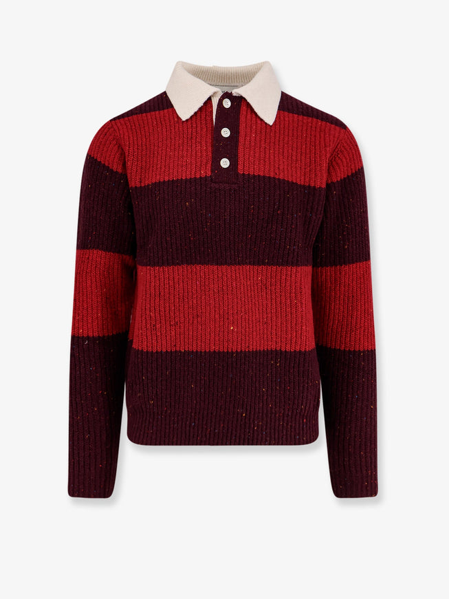 Dunst Unisex Chunky Rugby Wool Blend Sweater Rosso Bordeaux