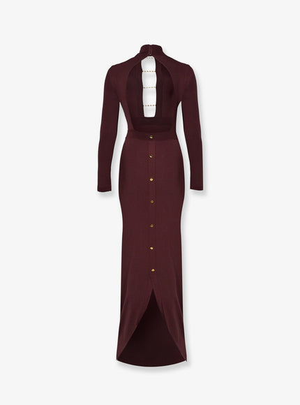 Elisabetta Franchi Stretch Knit Long Dress