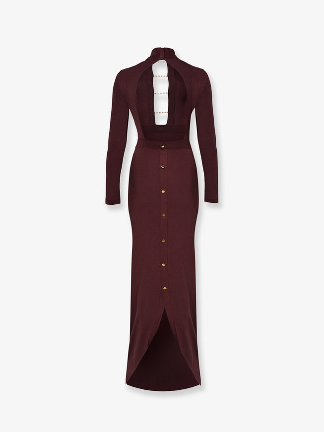 Elisabetta Franchi Stretch Knit Long Dress