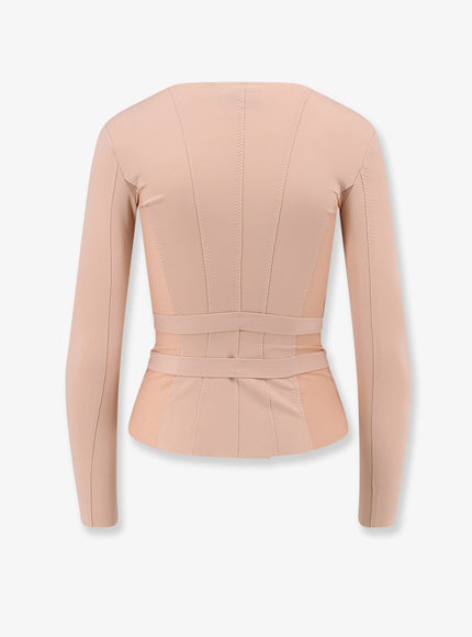 Elisabetta Franchi Stretch Fabric Top With Metal Details