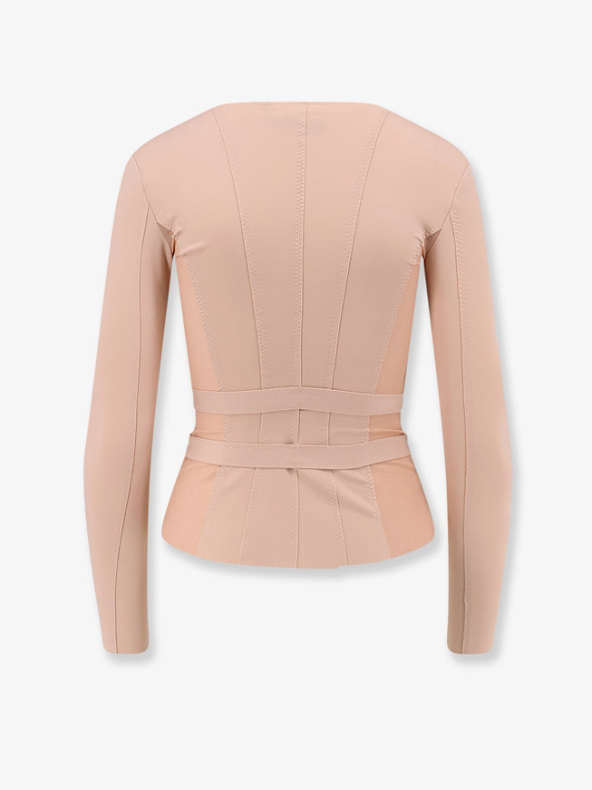 Elisabetta Franchi Stretch Fabric Top With Metal Details